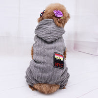 HKM-4340285 Casual Four-Legged Pet Sweater with Velvet Lining - Warm Wool Material