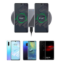 HKM-434067 Two-in-One Desktop Wireless Charger with Indicator - Type C Input, Starry Gray and Cool Silver Options
