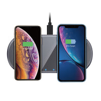 HKM-434067 Two-in-One Desktop Wireless Charger with Indicator - Type C Input, Starry Gray and Cool Silver Options