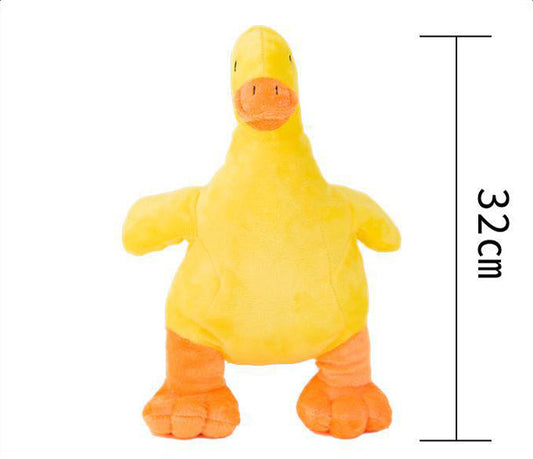 HKM-4341565 Plush Duck Dog Toy with Sound, Designed for Boredom Relief and Biting Resistance, 32 x 16 cm