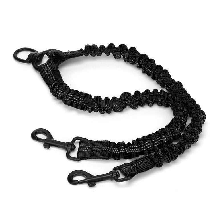 HKM-4341693 Light Gray Monochrome Double-Ended Dog Leash - 50cm Polyester Traction Rope