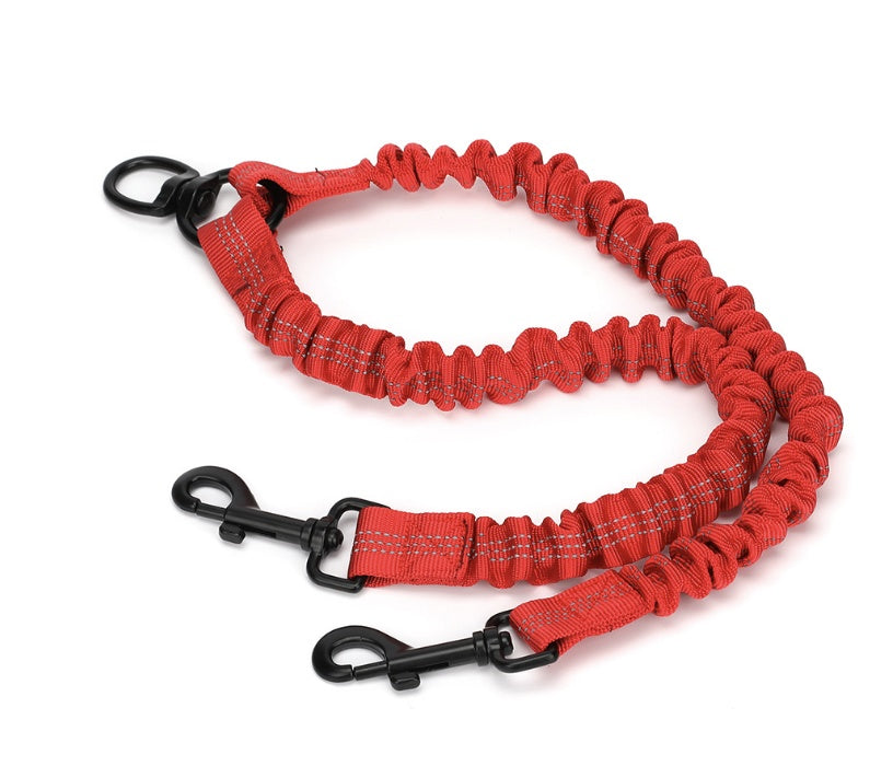 HKM-4341693 Light Gray Monochrome Double-Ended Dog Leash - 50cm Polyester Traction Rope