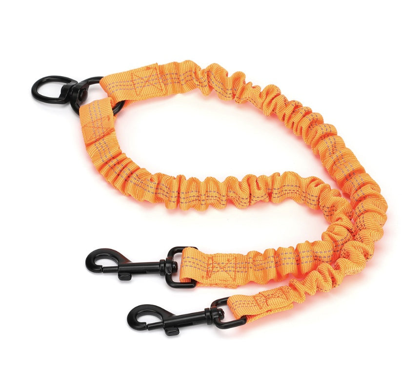 HKM-4341693 Light Gray Monochrome Double-Ended Dog Leash - 50cm Polyester Traction Rope