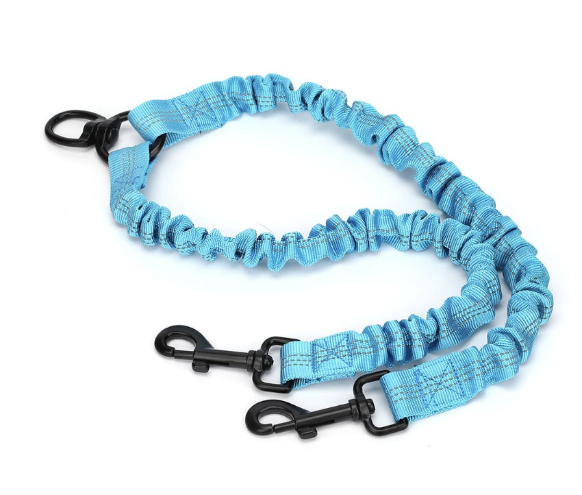 HKM-4341693 Light Gray Monochrome Double-Ended Dog Leash - 50cm Polyester Traction Rope