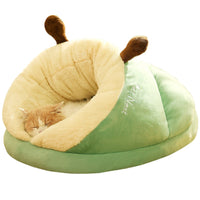 HKM-4341949 Cozy Crystal Velvet Pet Bed in Avocado Green, Blue Elk, and Gray Brown Bear
