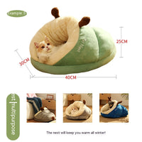 HKM-4341949 Cozy Crystal Velvet Pet Bed in Avocado Green, Blue Elk, and Gray Brown Bear