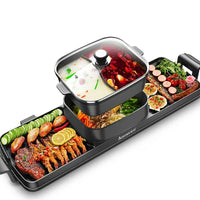 HKM-434195 Smokeless Outdoor Electric Kebab Grill Pan - Portable BBQ Barbecue Griddle