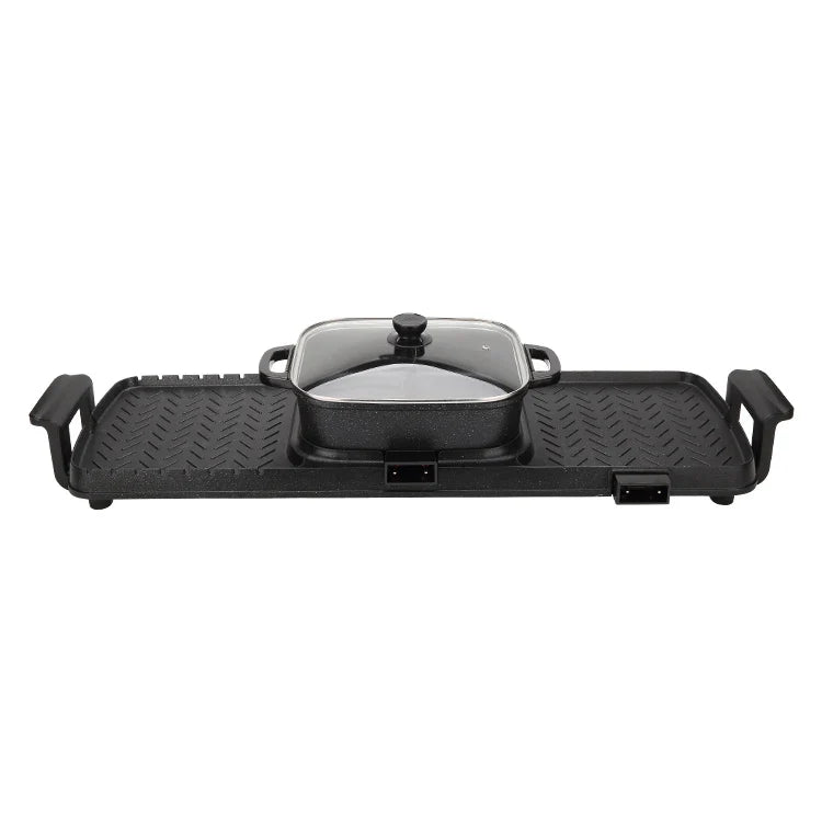 HKM-434195 Smokeless Outdoor Electric Kebab Grill Pan - Portable BBQ Barbecue Griddle