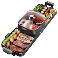 HKM-434195 Smokeless Outdoor Electric Kebab Grill Pan - Portable BBQ Barbecue Griddle