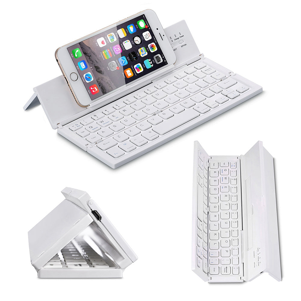 HKM-434195 Ultra-Thin Wireless Bluetooth Keyboard for Tablets and Laptops, Foldable with Multimedia Functionality