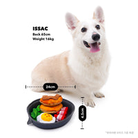 HKM-4342717 Korean-Inspired Sniffing and Sounding Dog Toy with Bacon and Burger Treat Holders