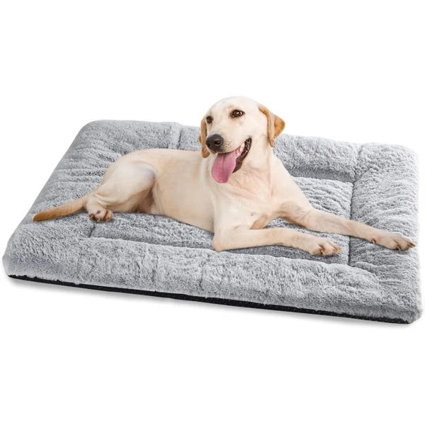 HKM-4343741 Plush Washable Dog Bed Mat Cushion for Small, Medium, Large Pets - Dual Purpose Design
