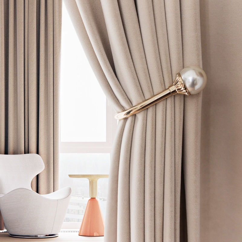 HKM-434387 Plush Velvet Insulated Curtains with Various Color Options and Modern Design