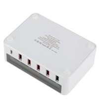 HKM-434707 5-Port USB Smart Quick Charge Charger with LCD Display and Automatic QC3.0 Recognition