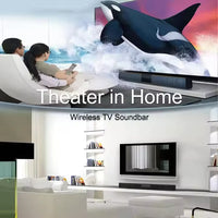 HKM-434835 Wireless Home Theater Sound Bar with FM, Bluetooth V5.0, and Multiple Connection Options