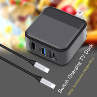 HKM-434899 2-in-1 AC Adapter for Nintendo Switch with TV Conversion and Host Charging