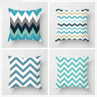 HKM-434899 Geometric Wave Square Pillowcase - 45cm x 45cm - Soft Polyester/Cotton Blend