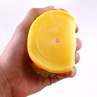 HKM-4349117 Durable Hamburger Squeaky Toy for Dogs - Bite-Resistant Chewing Toy for Training and Anxiety Relief