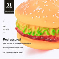 HKM-4349117 Durable Hamburger Squeaky Toy for Dogs - Bite-Resistant Chewing Toy for Training and Anxiety Relief