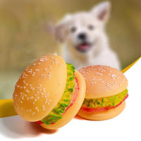 HKM-4349117 Durable Hamburger Squeaky Toy for Dogs - Bite-Resistant Chewing Toy for Training and Anxiety Relief