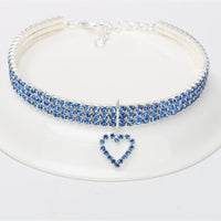 HKM-4349629 Rhinestone Dog Necklace in Copper with Silver Plating - Available in S/M/L Sizes