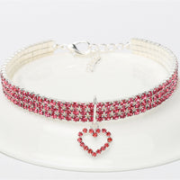 HKM-4349629 Rhinestone Dog Necklace in Copper with Silver Plating - Available in S/M/L Sizes