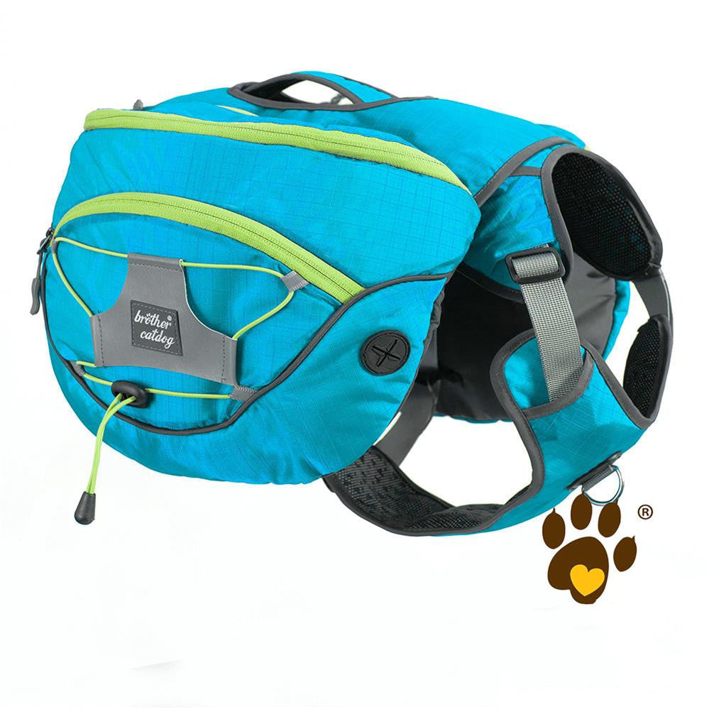 HKM-4349885 Pet Self Backpack for Medium and Large Dogs - Water-Repellent Fabric with Detachable Chest Harness in Purple, Orange, Blue