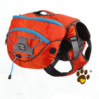 HKM-4349885 Pet Self Backpack for Medium and Large Dogs - Water-Repellent Fabric with Detachable Chest Harness in Purple, Orange, Blue