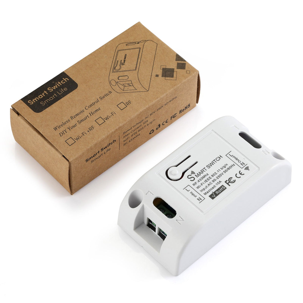 HKM-435027 Wireless Remote Control Light Switch, 220V, 433.92MHz Frequency, Mobile App & Stick Remote Operation, Smart Home Compatible