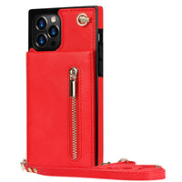 HKM-435091 Solid Color Zipper Phone Case for iPhone - Black, Green, Purple, Red, Rose Gold