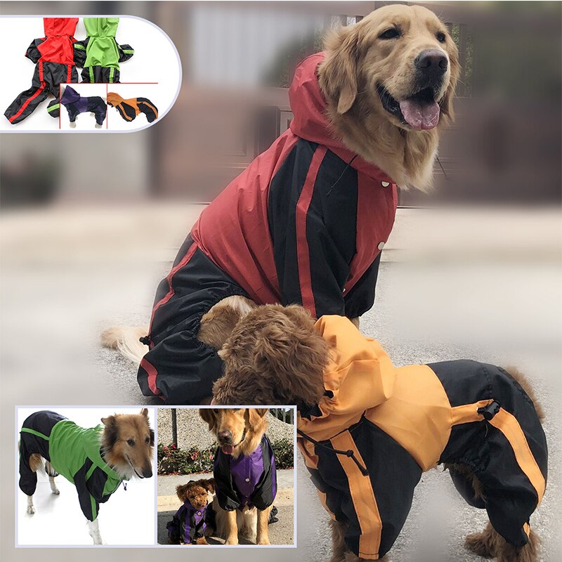 HKM-4351805 Waterproof Nylon Raincoat for Large Dogs - Sizes L-XS to L-XL
