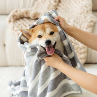 HKM-4353981 Cozy Polyester Brocade Coral Fleece Bath Towel for Dogs and Cats
