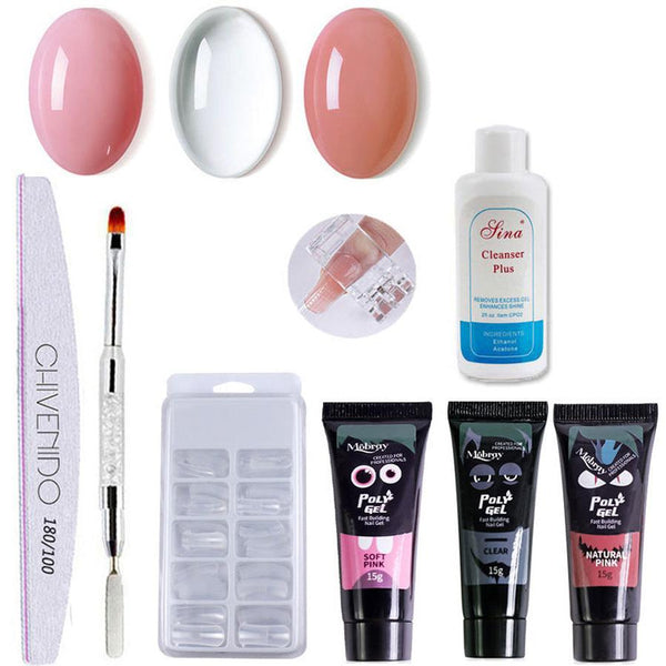 HKM-435475 Nail Art Solid Extension Glue Set - 15ml Phototherapy Gel for Professional Nail Extensions