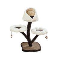 HKM-4355005 Flower-Shaped Integrated Climbing Frame for Cats with Grasping Board and Plush Base
