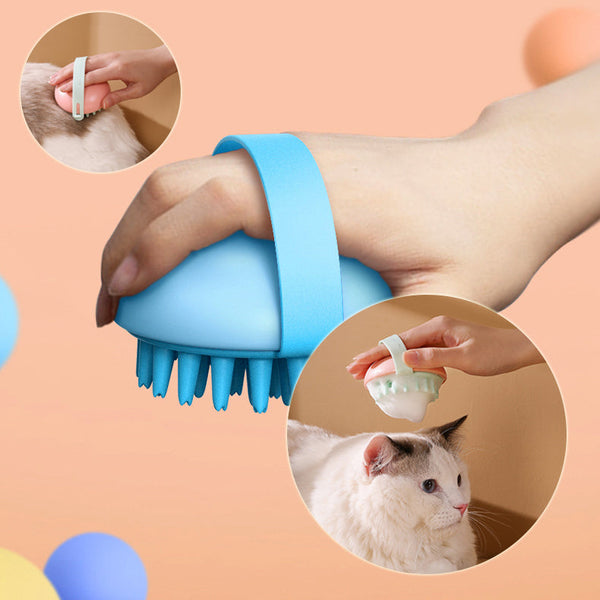 HKM-4355261 Silicone Pet Bath Massage Brush for Cats and Dogs ¨C Soft Comb for Grooming and Relaxation