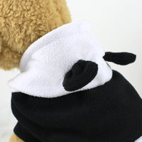 HKM-4355773 Black and White Panda Fleece Dog Dress for Autumn and Winter