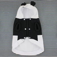 HKM-4355773 Black and White Panda Fleece Dog Dress for Autumn and Winter