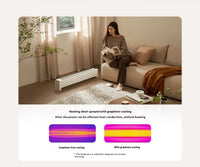 HKM-435603 Graphene Electric Skirting Heater with Adjustable Thermostat and App Control, IPX4 Waterproof, Low Noise
