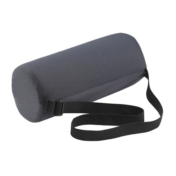 HKM-435667 Lumbar Support Roll Cylinder Cushion - Black 28cm Length, 12cm Diameter