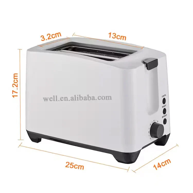 HKM-435731 750W Plastic Toaster for Bread - Compact and Efficient Design
