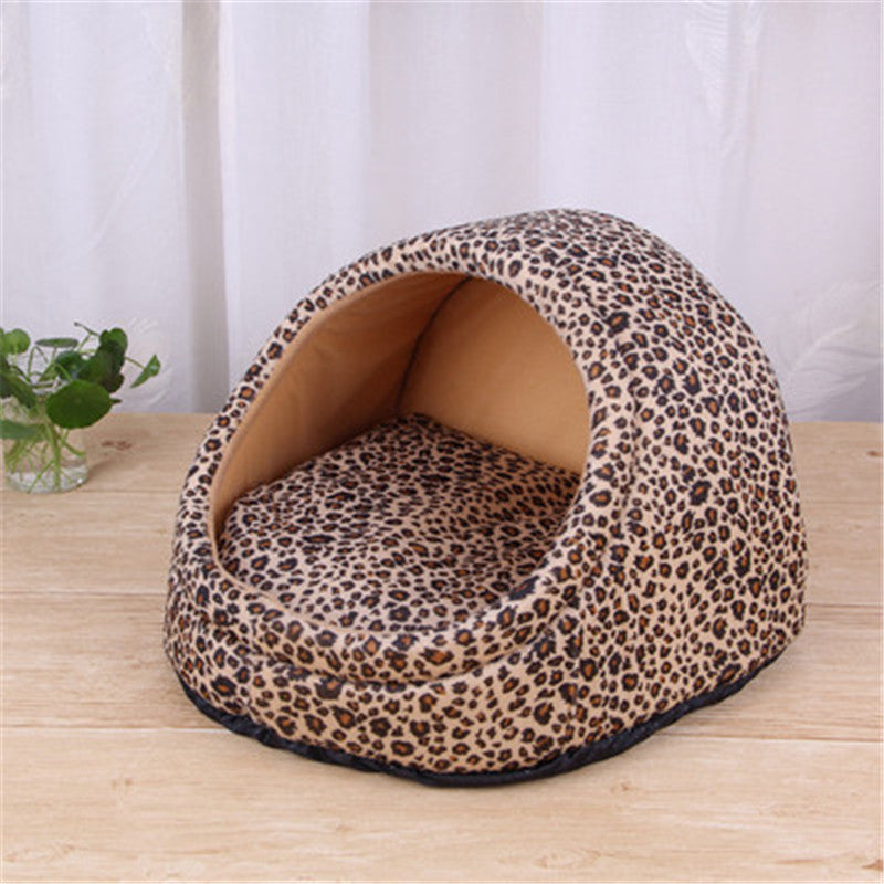 HKM-4357437 Cozy Artificial Plush Small Pet Nest with Non-Slip Bottom for Winter Comfort