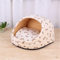 HKM-4357437 Cozy Artificial Plush Small Pet Nest with Non-Slip Bottom for Winter Comfort