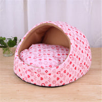 HKM-4357437 Cozy Artificial Plush Small Pet Nest with Non-Slip Bottom for Winter Comfort