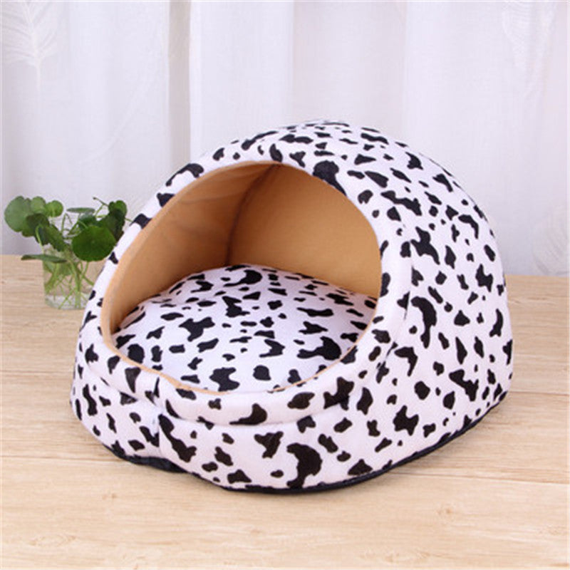 HKM-4357437 Cozy Artificial Plush Small Pet Nest with Non-Slip Bottom for Winter Comfort
