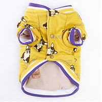 HKM-4357565 Winter Dog Clothes in Cotton - Purple & Dark Blue, Sizes XS to XXL