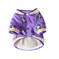 HKM-4357565 Winter Dog Clothes in Cotton - Purple & Dark Blue, Sizes XS to XXL