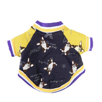 HKM-4357565 Winter Dog Clothes in Cotton - Purple & Dark Blue, Sizes XS to XXL
