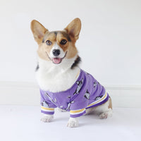 HKM-4357565 Winter Dog Clothes in Cotton - Purple & Dark Blue, Sizes XS to XXL