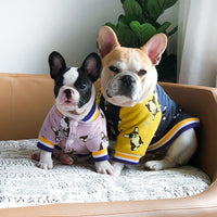 HKM-4357565 Winter Dog Clothes in Cotton - Purple & Dark Blue, Sizes XS to XXL