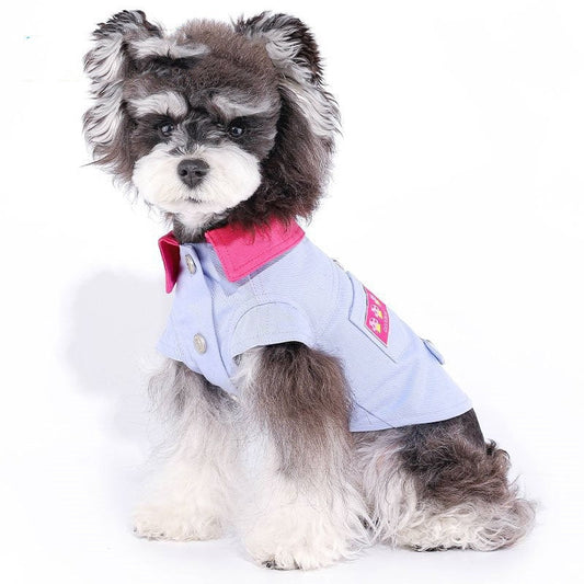HKM-4358973 Summer Vest for Small Dogs with Traction Rope in Blue and Purple, Available in Multiple Sizes